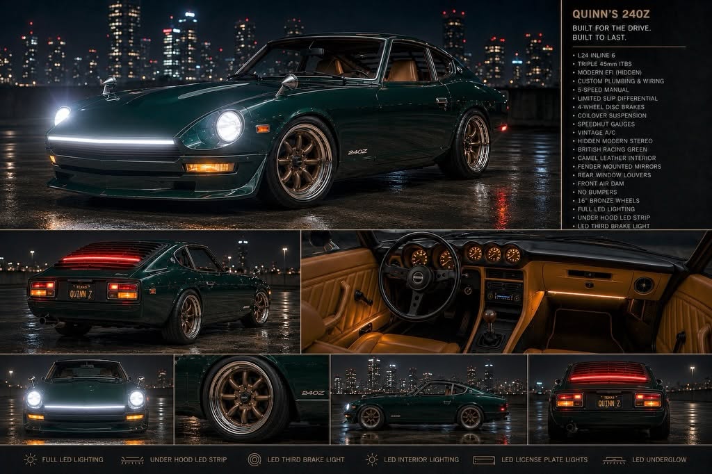 Nighttime concept board for Quinn Walton's illuminated Datsun 240Z