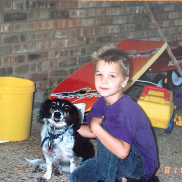 Quinn with his childhood dog Chloe